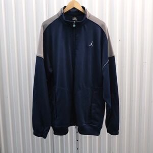 Jordan Track Jacket Men's Size XL Navy Blue Gray Full Zip Jumpman Sportswear
